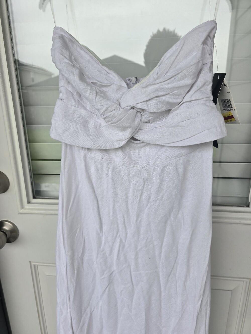 Trixxi White Strapless Maxi Dress Womens Medium Twist Front Summer Beach Boho - Picture 4 of 9